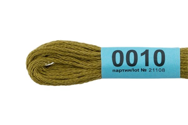 Мулине Gamma 100% хлопок, цв.0010 оливковый, 24 мотка по 8 метров