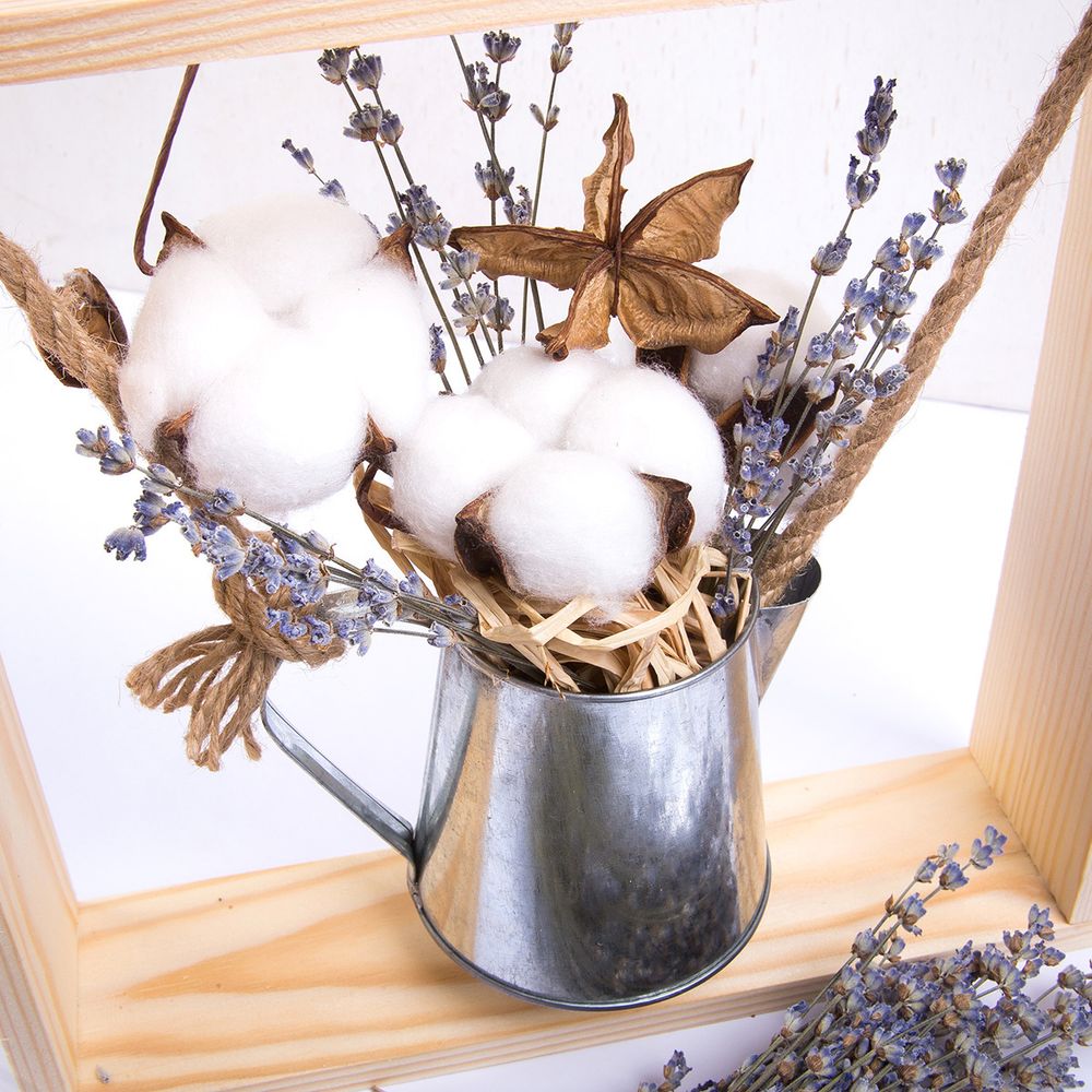 Декоративные элементы, 5 шт, 50 см, 01 веточка хлопка, Blumentag CTW-03