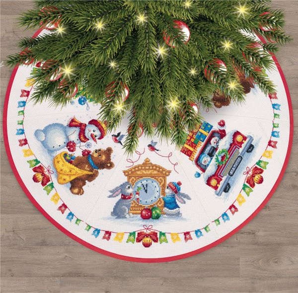 Набор для вышивания нитками Panna, Юбка для новогодней ёлки, 61х61 см