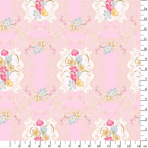 Ткань для пэчворка Peppy Весенний этюд, рулон 112 см / 5 метров, ВЭ-09 розовый, Peppy