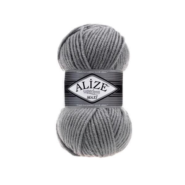 Пряжа Alize (Ализе) Superlana Maxi / уп.5 мот. по 100 г, 100м, 087 угольно-серый A