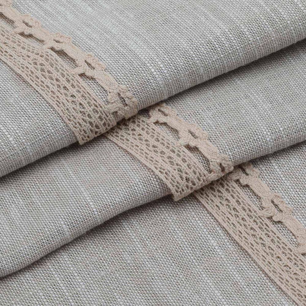 Кружево вязаное (тесьма) 24 мм, 476 бежевый, 13.71 м