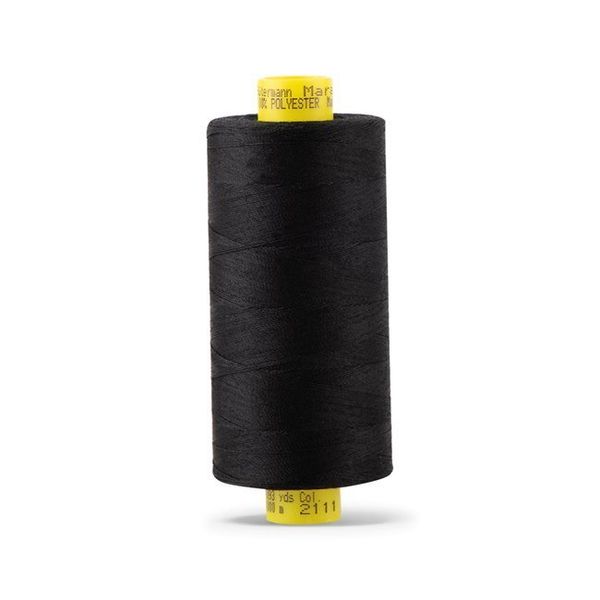 Нитка универсальная Gutermann Mara 120/2, 1000 м, 700207, 2111 ультра черный (Arta 170), 1 катушка