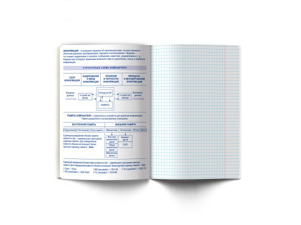 Тетрадь со справочным материалом Линия успеха, софт тач ламинация + тиснение фольгой, A5+ 48 л. на скобе 65 г/м², белизна 100%, 10 шт, клетка, 000580 Информатика, Светоч 48ТПСК5_126_2_1