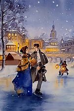 Алмазная (кристальная) мозаика Фрея, На катке 40х60 см