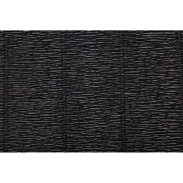 Бумага гофрированная (креповая) 180 г/м², 50 см / 2.5 метра, 602 черный, Blumentag GOF-180