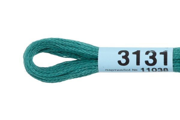 Мулине Gamma 100% хлопок, цв.3131 изумрудный, 24 мотка по 8 метров