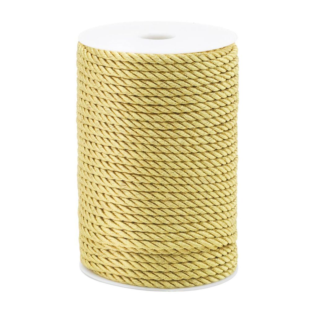 Шнур витой ⌀5.0 мм / 50 метров, металлизированный, золото