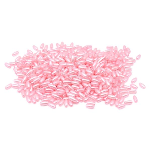 Бусины пластик (жемчуг) 3х6 мм, 15 г, Astra&Craft (розовый), 4AR293/294
