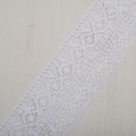 Кружево вязаное (тесьма) хлопковое 100 мм / 25 метров, рис100.01.172 (белый) С3749Г17