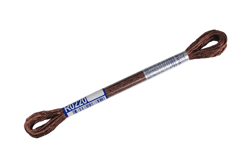 Мулине Gamma вискоза 100%, цв.R0220 т.коричневый, 12 мотков по 8 метров