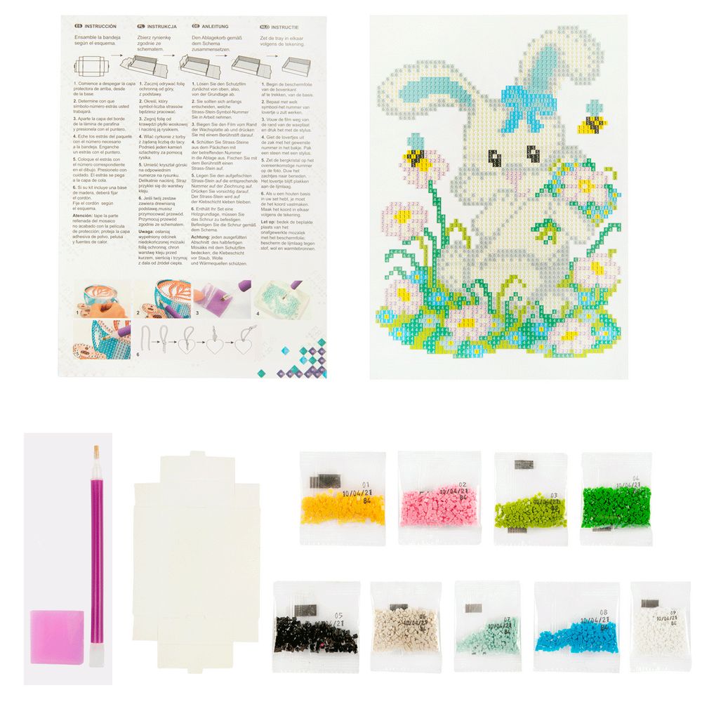 Алмазная (кристальная) мозаика Фрея, Зайка, 19,5х14 см