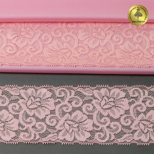 Кружево эластичное (стрейч) 65 мм / 3 метра, TBY.L840, цв.S851 светло-розовый