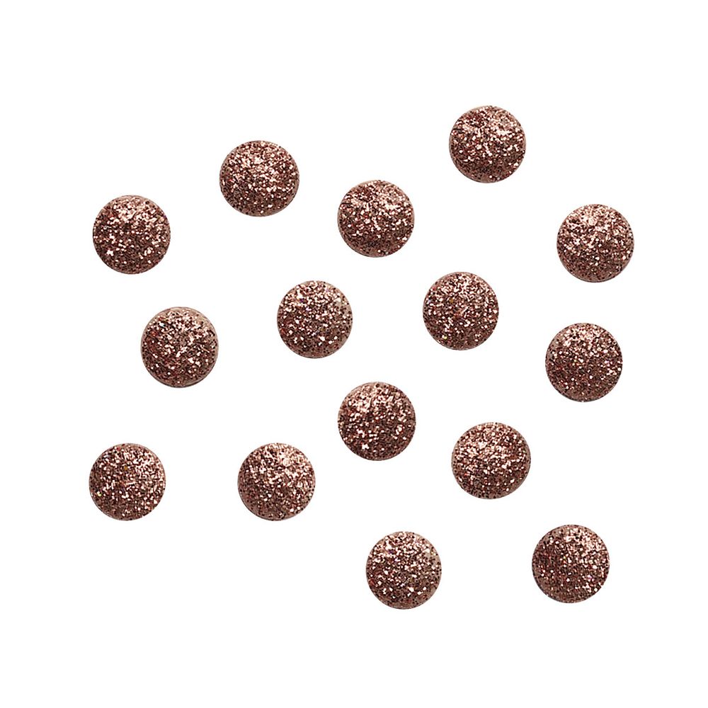 Кабошон декор подарков Круги малые 15 шт, медный с блестками, Dress it up