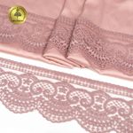 Кружево на сетке 90 мм, 40475, цв.N6615 розовая пудра уп.13.7м, Kruzhevo