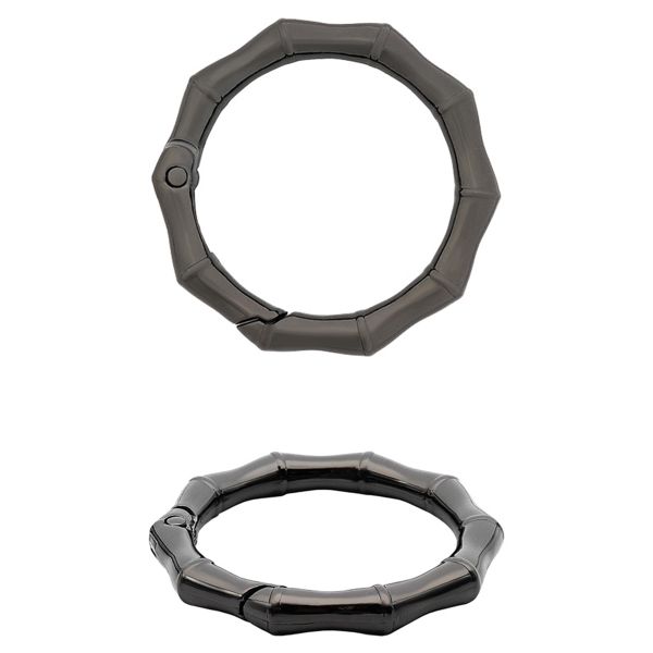 Карабин металл кольцо ⌀32 мм, декоративный, черный никель, MB_2231, 6 шт