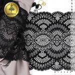 Кружево бельевое эластичное 195 мм / 3 м, TBY.30239, цв.170 черный, Kruzhevo