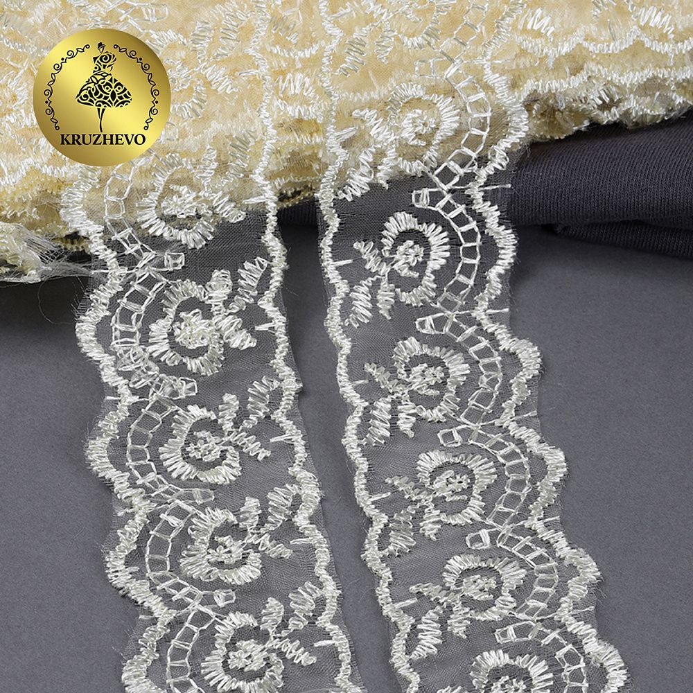 Кружево капроновое 45 мм / 9.14 м, TBS.30010 цв.084 (4) бежевый, Kruzhevo