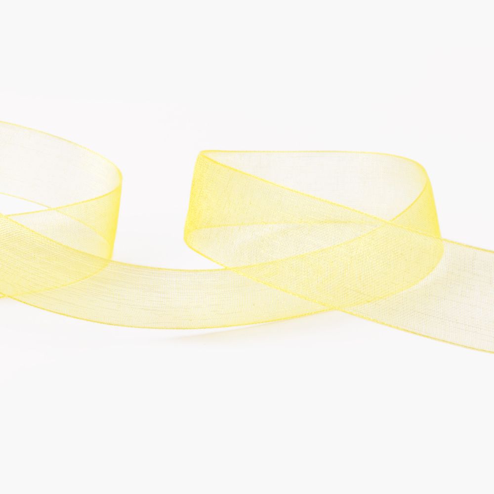 Лента капроновая (органза) 20.0 мм / 22.8±1 метра, 014 желтый, Blitz OR-20