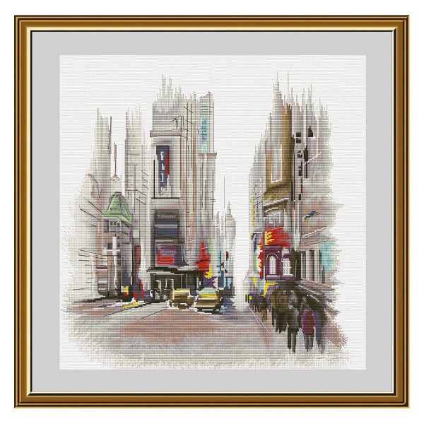 Набор для вышивания нитками Нова Слобода, Утро мегаполиса 40х41 см