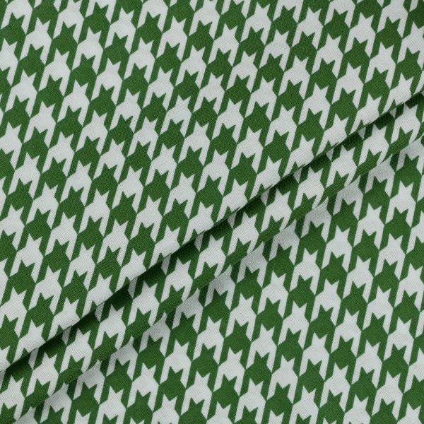 Ткань для пэчворка Peppy Бабушкин сундучок, рулон 112 см / 5 метров, БС-19 гусиная лапка я.зеленый, Peppy