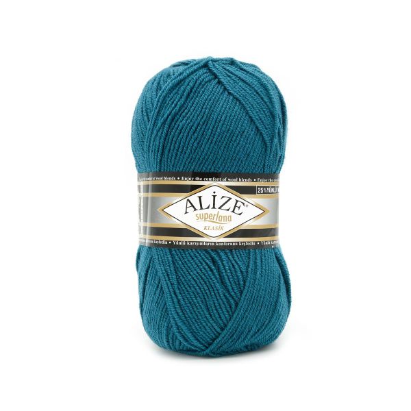 Пряжа Alize (Ализе) Superlana klasik / уп.5 мот. по 100 г, 280м, 212 петрольный A