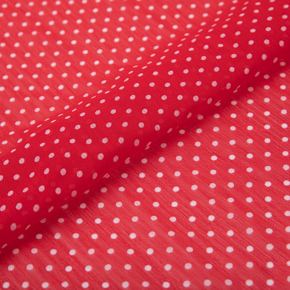 Ткань блузочная Chiffon 68 г/м², 200х147 см, 7 красный/ белый, Gamma PC-05