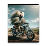 Тетрадь ученическая общая, глянцевая ламинация A5 48 л. на скобе 65 г/м², белизна 100% 10 шт клетка, 01505 Это кто на мотоцикле?, Светоч Т71