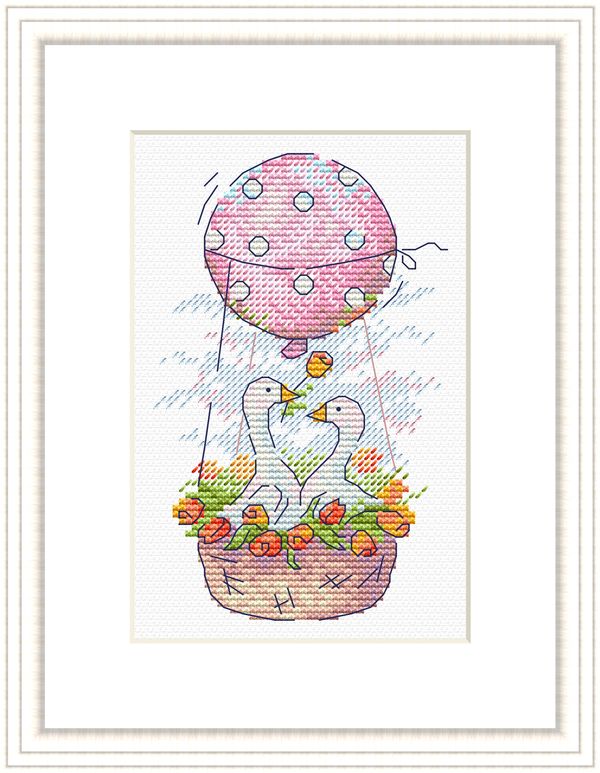 Набор для вышивания нитками МП Студия (Жар-птица), Романтичный полёт, 13х8 см