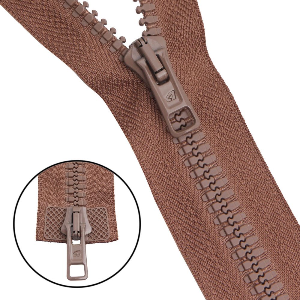 Молния трактор Arta Т6 (6 мм) 2 зам., разъем., 75 см, цв. 072 бежевый, уп.5 шт