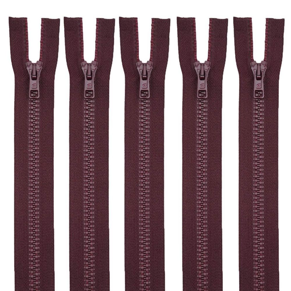 Молния трактор Arta Т6 (6 мм) 2 зам., разъем., 80 см, цв. 033 т.бордовый, уп.5 шт