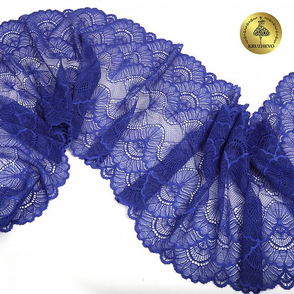 Кружево бельевое эластичное 195 мм / 3 м, 8034 цв.F223 синий ультрамарин, Kruzhevo