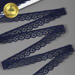 Кружево отделочное в стиле "трикотаж" 12 мм 150-2, цв.15 т.синий, 9.14м