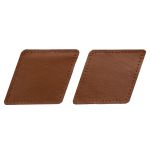 Заплатки пришивные из кожи, ромб 8х11,2см с перфорацией, 2 шт, 100% кожа, 02 светло-коричневый, 9125