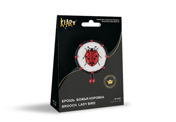 Набор для вышивания Klart 10-520, Брошь. Божья коровка, 5х6.5 см