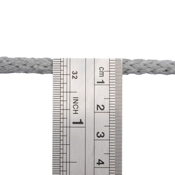 Шнур круглый х/б ⌀5.0 мм / 100 метров, цв.серый меланж