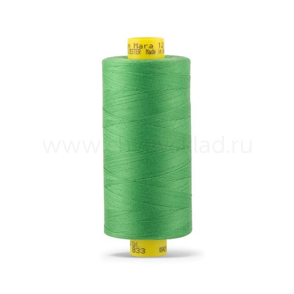 Нитка универсальная Gutermann Mara 120/2, 1000 м, 700207, 833 зеленый лайм, 1 катушка