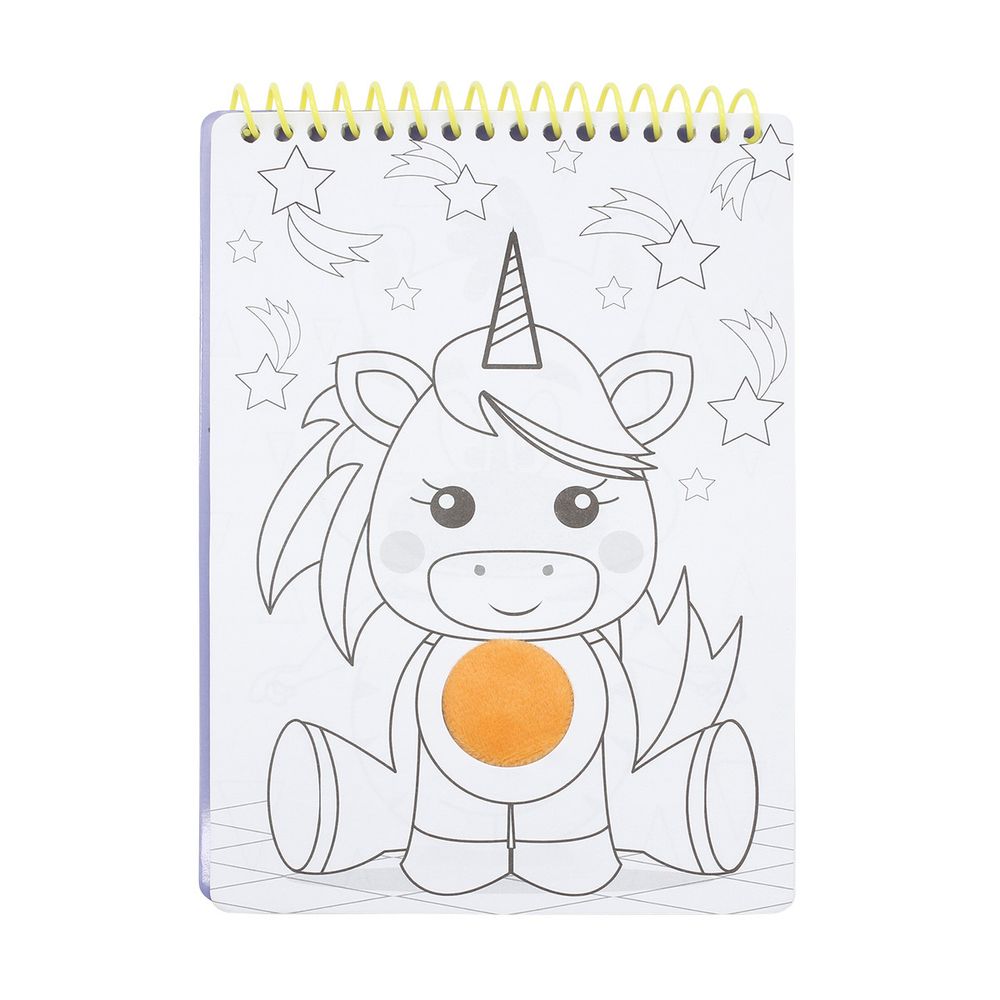 Блокнот-раскраска А5 с объемной аппликацией "Пушистик" на гребне, 20 л