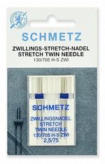 Иглы для швейных машин для стрейча 130/705 H-S ZWI, №75/2.5, двойные, 2 иглы, SCHMETZ