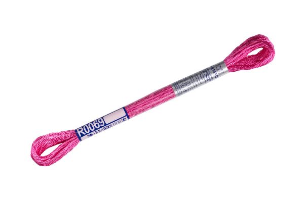 Мулине Gamma вискоза 100%, цв.R0069 фуксия, 12 мотков по 8 метров