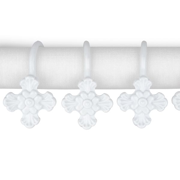 Крючки шторные для карниза навесные ⌀6 мм, 10 шт, 03 белый, Sofi H30