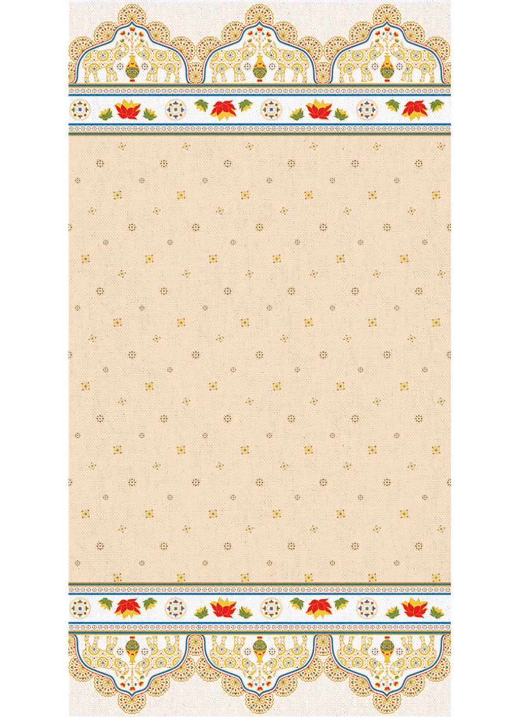 Ткань для пэчворка Peppy Индийское сари, рулон 112 см / 5 метров, ИС-01 Панель кремовый, Peppy