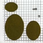 Набор заплаток пришивных из замши, овал 4х5,5см, 6х8,2см, 8х10,9см, с перфорацией, 3 шт (33 хаки), 59404