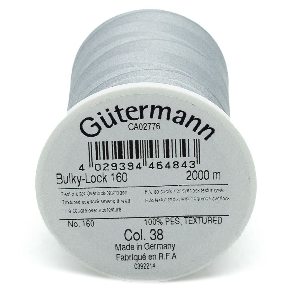 Нитка текстурированная Gutermann Bulky-Lock 160, 2000 м, 038 св.серый, 5 катушек