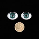 Глаза для кукол и игрушек с ресницами, TK-22, цв. зеленый, уп. 10 шт