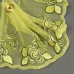 Кружево на сетке (вышитое) 135 мм, цв.желтый, правая, 6м, Kruzhevo