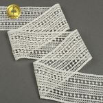 Кружево гипюр (плетёное) матовая нить арт.TR.8G8298 75мм цв.молочный уп.9м, Kruzhevo