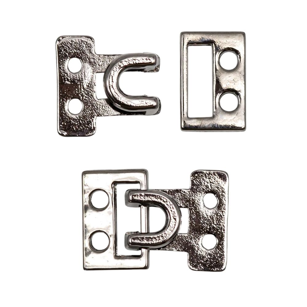 Крючки пришивные декоративные 15х10 мм, чер.никель, 20 шт