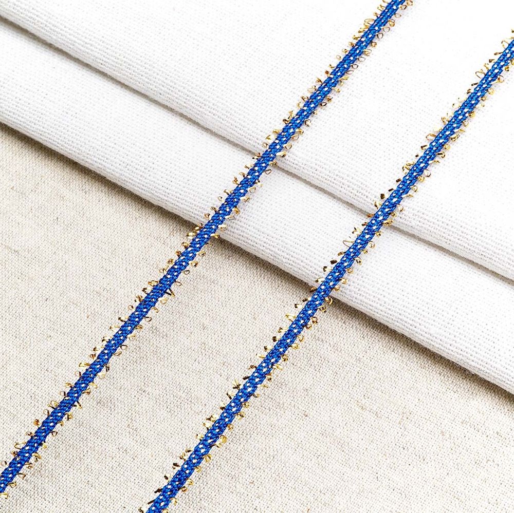 Шнур отделочный плетеный ⌀6.0 мм / 30 метров, василек, С757Г7