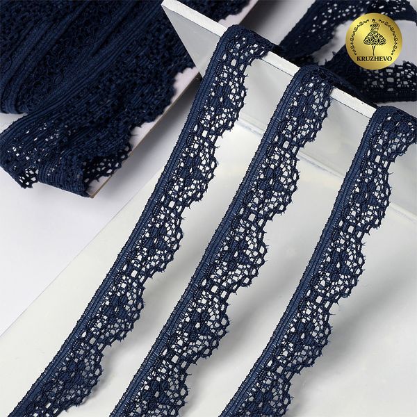 Кружево эластичное (стрейч) 15 мм 8031, цв.S919 синий сапфир уп.50м, Kruzhevo